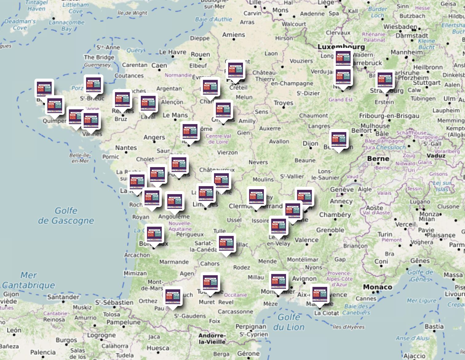 CARTE DES RASSEMBLEMENTS